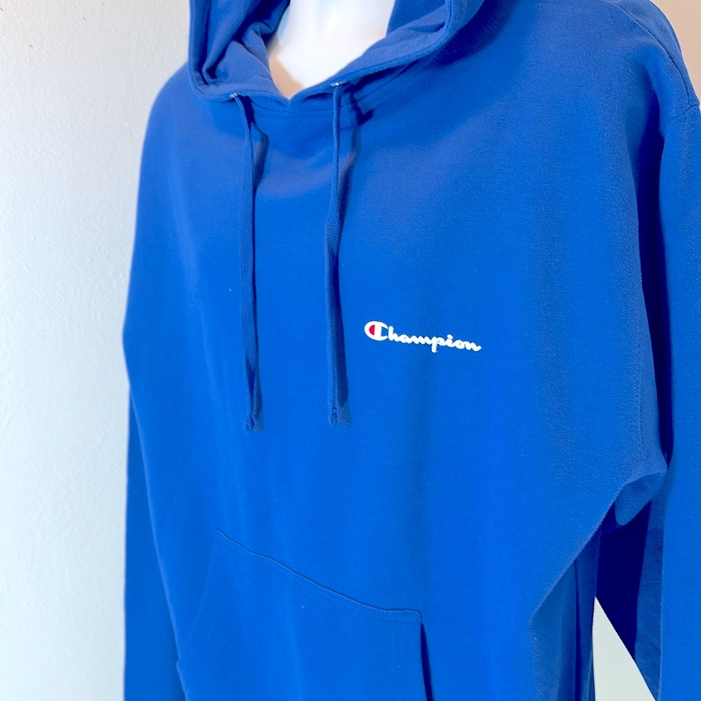 Champion Streetwear Thermal-Fit Fleece Blue Hoodie M NWOT - Picture 4 of 11
